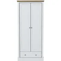 Devan 2-Door Wardrobe with Storage - White