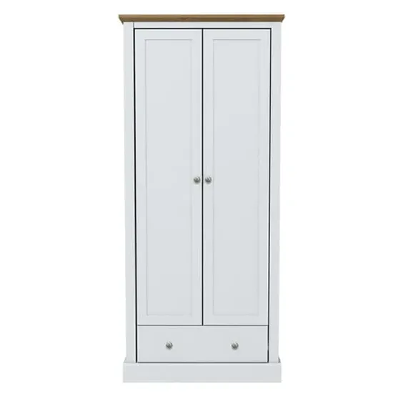 Devan 2-Door Wardrobe with Storage - White
