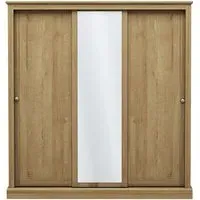 Devan 3-Door Sliding Wardrobe - Oak, Particle Board