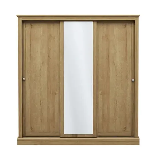 Devan 3-Door Sliding Wardrobe - Oak, Particle Board