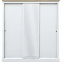 Devan 3-Door Sliding Wardrobe - White, Particle Board