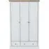Devan 3-Door Wardrobe with Storage - White