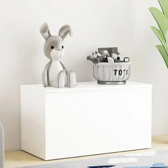 Devaun Storage Blanket Box with Lid - White, Engineered Wood