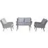 Deven 4-Seater Garden Sofa Set with Coffee Table - Grey, Rattan
