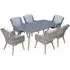 Deven Glass Top Garden Dining Table with 6 Chairs - Grey