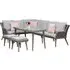 Deven Glass Top Garden Sofa Dining Set with 2 Ottomans - Grey