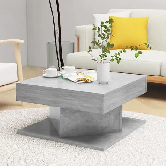 Deveraux Square Coffee Table - Concrete Effect, Engineered Wood