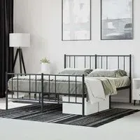 Devlin King Size Bed Frame - Black, Steel