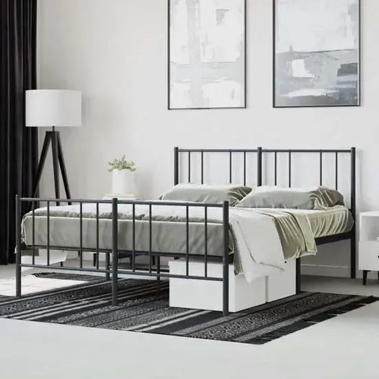 Devlin King Size Bed Frame - Black, Steel