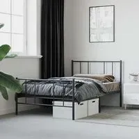 Devlin Single Bed Frame - Black, Steel