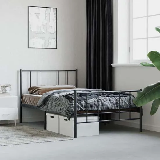 Devlin Single Bed Frame - Black, Steel