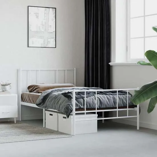 Devlin Single Bed Frame - White, Steel image