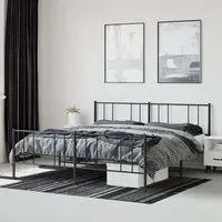 Devlin Super King Size Bed Frame - Black, Steel