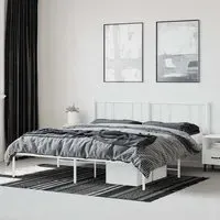 Devlin Super King Size Bed Frame - White, Steel