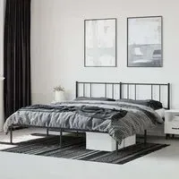 Devlin Super King Size Bed Frame with Headboard - Black, Steel