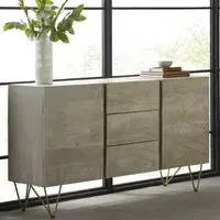 Dhort Large Sideboard with 2 Doors 3 Drawers - Natural, Mango Wood