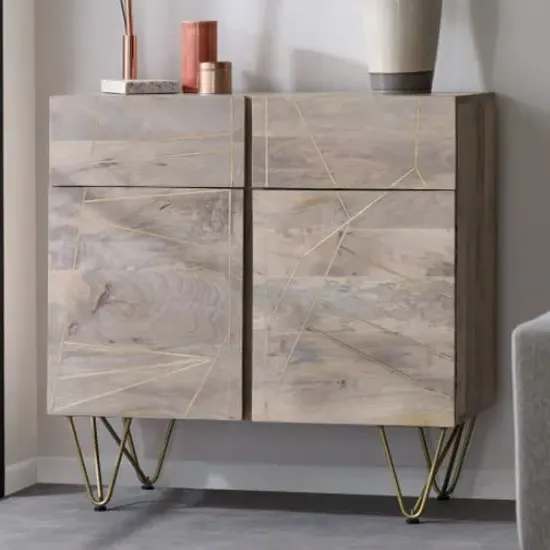 Dhort Medium Sideboard with 2 Doors - Natural, Mango Wood image