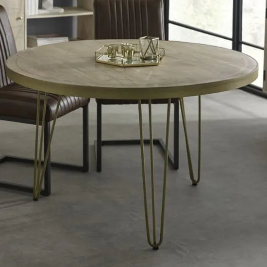 Dhort Round Dining Table - Natural, Mango Wood