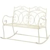 Dhuni Outdoor Cast Aluminium Seating Bench - Antique White