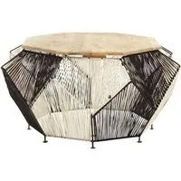 Diadem Octagonal Coffee Table - Black, Mango Wood