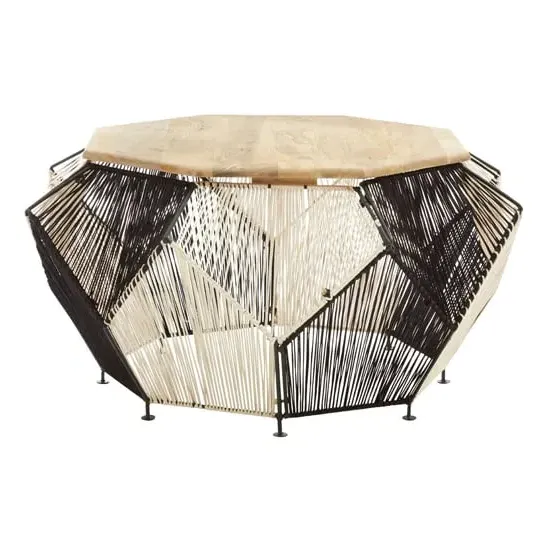 Diadem Octagonal Coffee Table - Black, Mango Wood