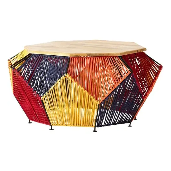 Diadem Octagonal Coffee Table - Multicolor, Mango Wood image