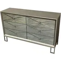 Diama 6 Drawer Chest - Champagne, Metal