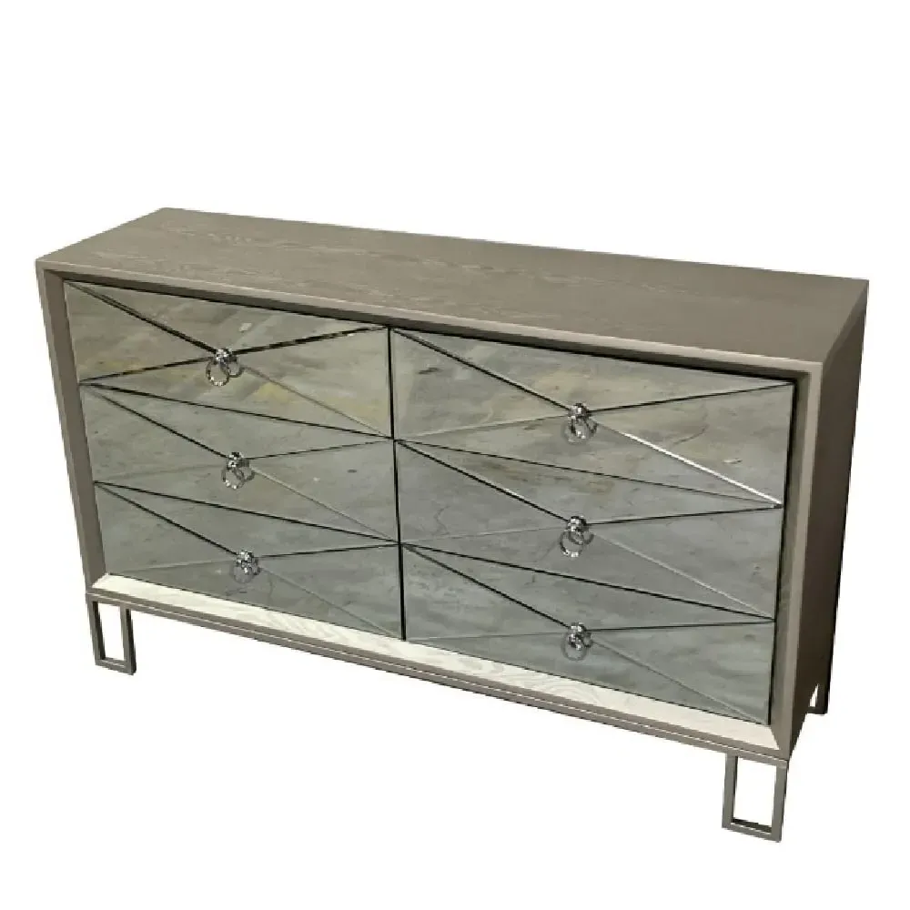Diama 6 Drawer Chest - Champagne, Metal image