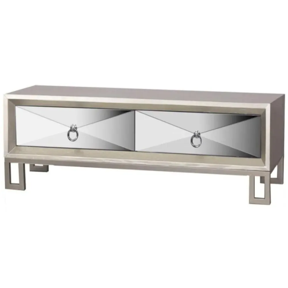 Diama Mirrored Coffee Table with 4 Drawers - Champagne