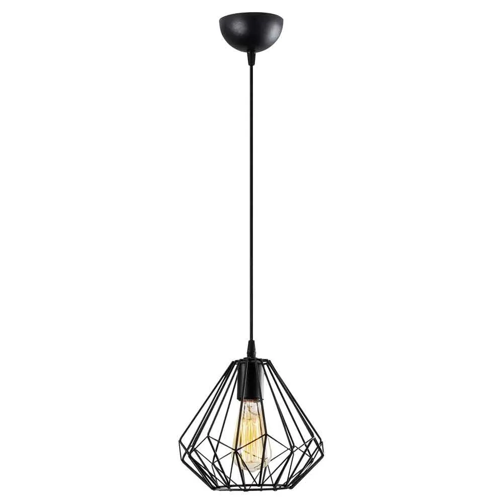 Diamond Small Ceiling Pendant Light - Black, Metal product
