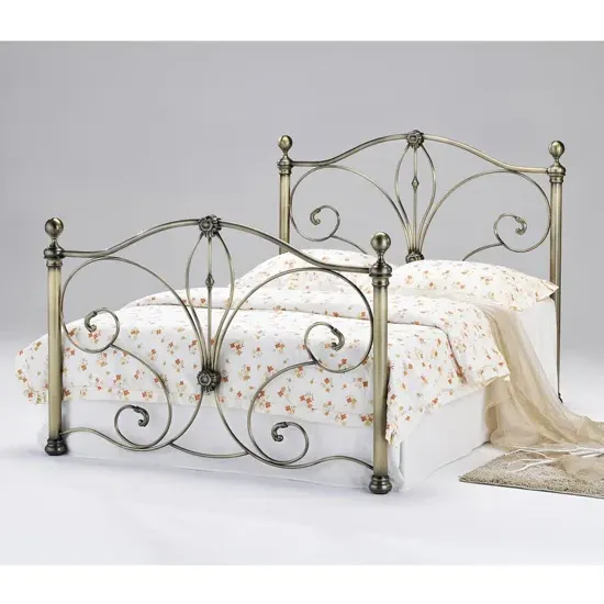 Diane Metal King Size Bed Frame - Antique Brass product