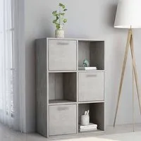 Diara 3-Door Storage Cabinet with Shelves - Concrete Effect alternate view
