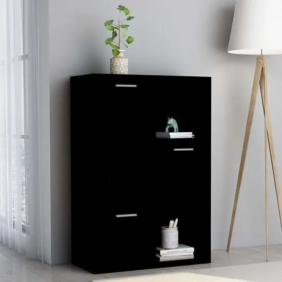 Diara Storage Cabinet with 3 Doors - Black, Engineered Wood image
