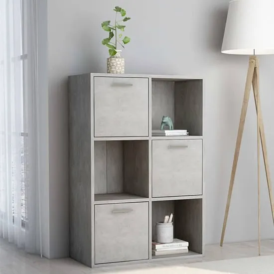 Diara Storage Cabinet with 3 Doors - Concrete Effect