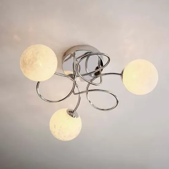 Dieppe 3 Lights Semi Flush Ceiling Light - Chrome