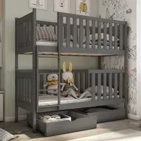Dieppe Bunk Bed with Storage - Graphite, Pine Wood