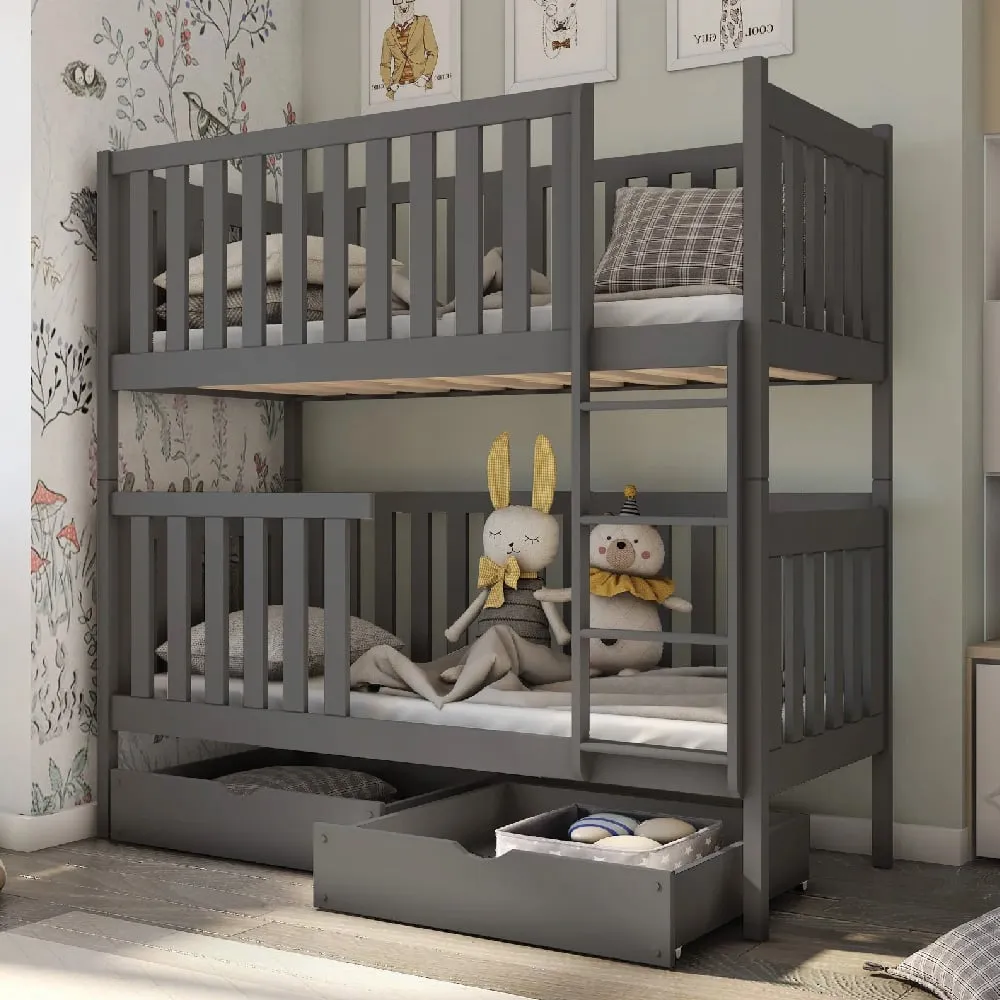 Dieppe Bunk Bed with Storage - Graphite, Pine Wood image