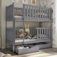 Dieppe Bunk Bed with Storage - Grey, Pine Wood