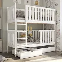 Dieppe Bunk Bed with Storage - White, Pine Wood