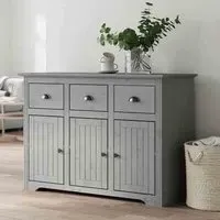 Dillon Sideboard with 3 Doors 3 Drawers - Grey, Pine