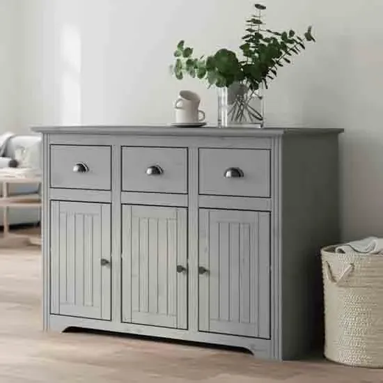 Dillon Sideboard with 3 Doors 3 Drawers - Grey, Pine
