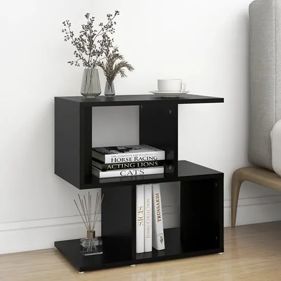 Dimitar Bedside Cabinet with Storage - Black, Engineered Wood image