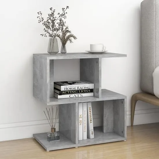 Dimitar Bedside Cabinet with Storage - Concrete, Engineered Wood