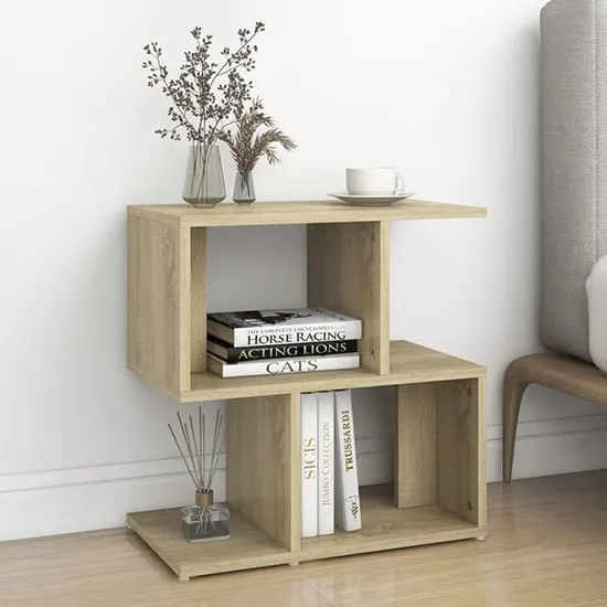 Dimitar Bedside Cabinet with Storage - Oak, Engineered Wood