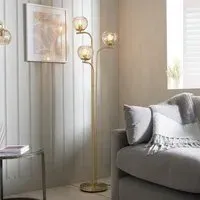 Dimple 3 Light Floor Lamp - Champagne, Brass