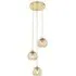 Dimple 3 Light Pendant Light - Champagne, Brass