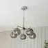 Dimple 5 Light Semi Flush Ceiling Light - Smokey, Chrome