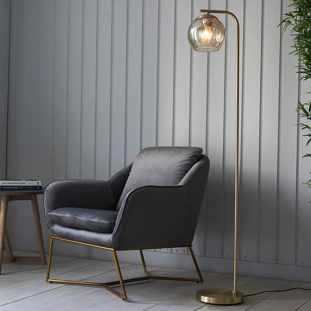 Dimple Floor Lamp - Champagne, Brass