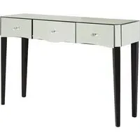 Dingolay Mirrored Console Table with 3 Drawers - Silver