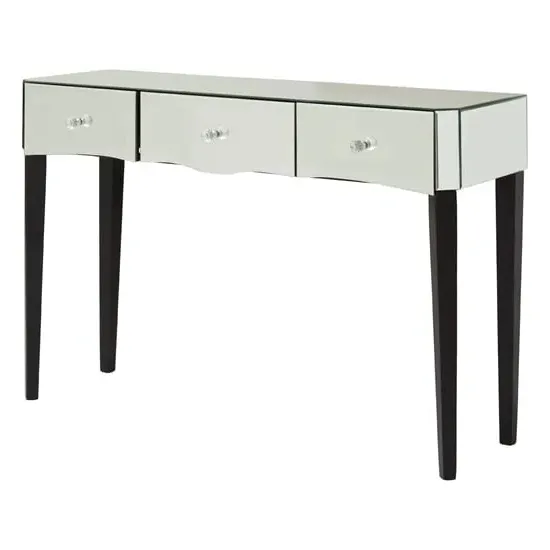 Dingolay Mirrored Console Table with 3 Drawers - Silver image